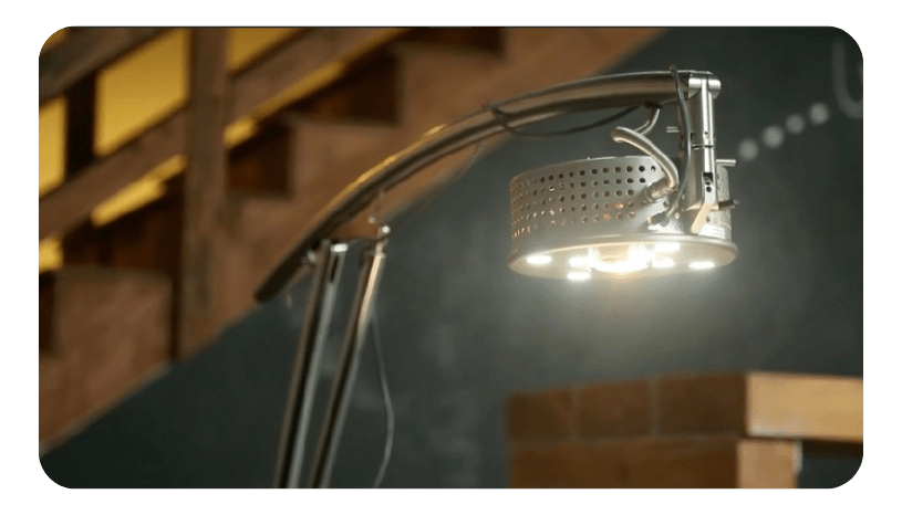 Lucia Light device glowing in a calm session space